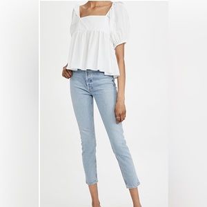 EN SAISON POPLIN BABYDOLL BLOUSE